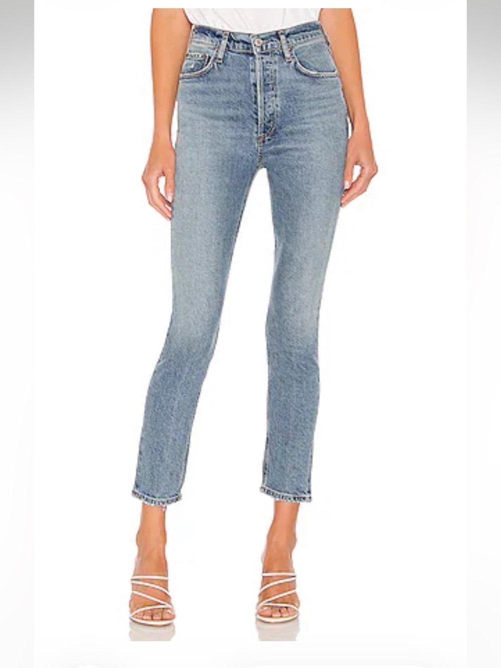 Agolde Nico High Rise Light Wash Slim Jeans